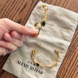 Alexis Bittar Gold earrings with Green and Yellow Gemstones